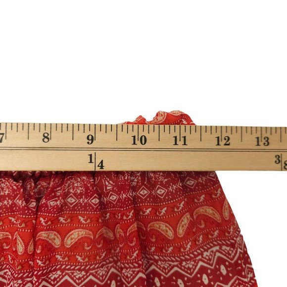 Blue Rain Pleated Elephant Print Long Skirt Size S Stretchy Elastic Waist Boho - Picture 3 of 13